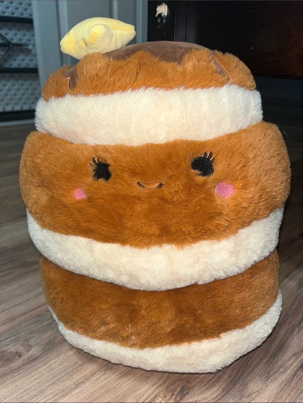 Fuzz A Millows Brown & Cream Pancake Plush with Yellow Butter